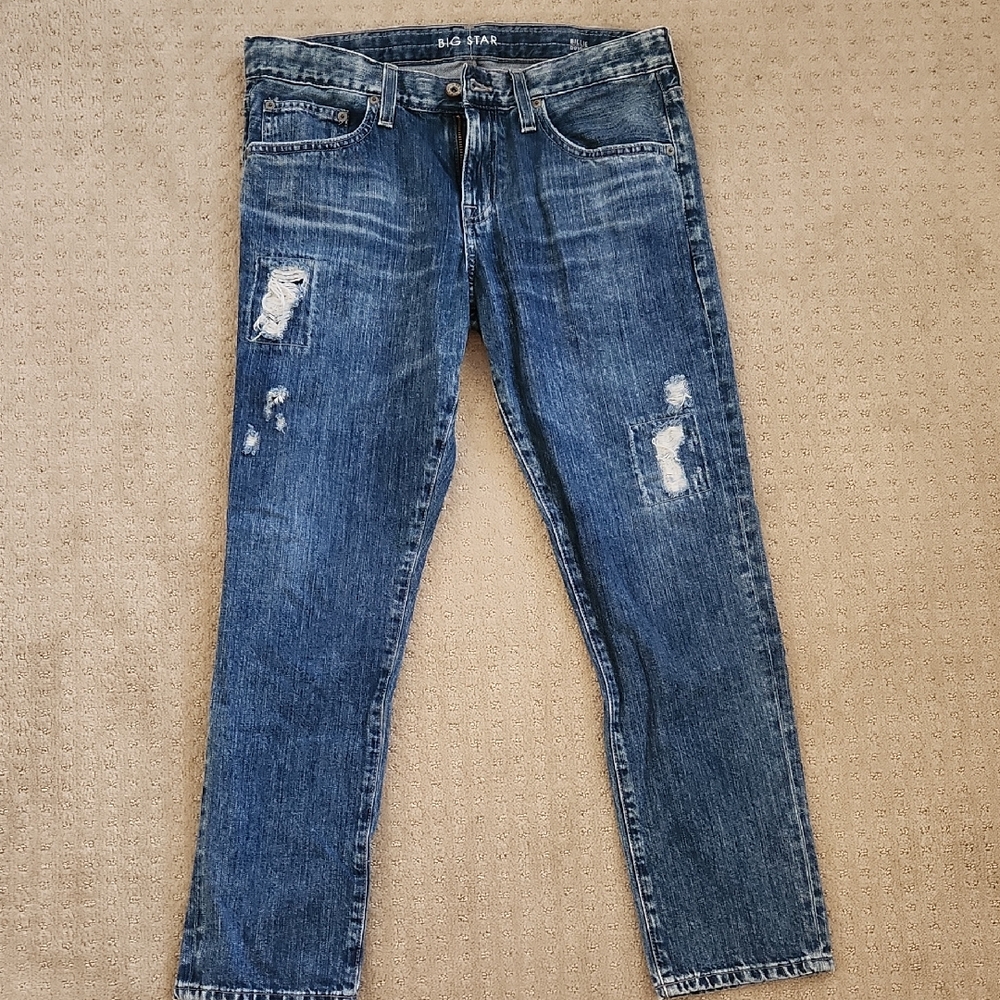 Womens Blue Distressed Jeans  BIG STAR
